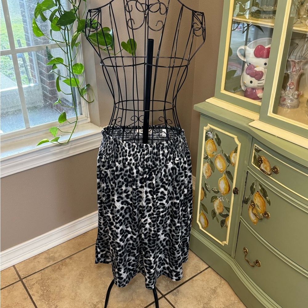 Cato Leopard Print Midi Skirt
